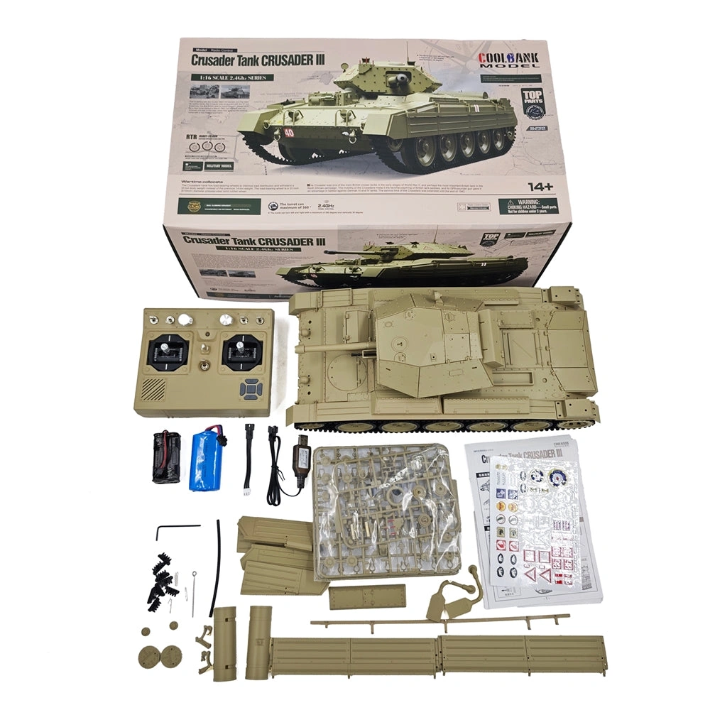CoolBank G2078 1/16 British Crusader RC Tank – Action, Sound, & Speed!